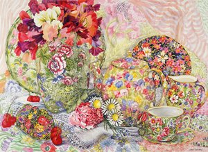 Ervilhas com floridas China antiga e cerejas